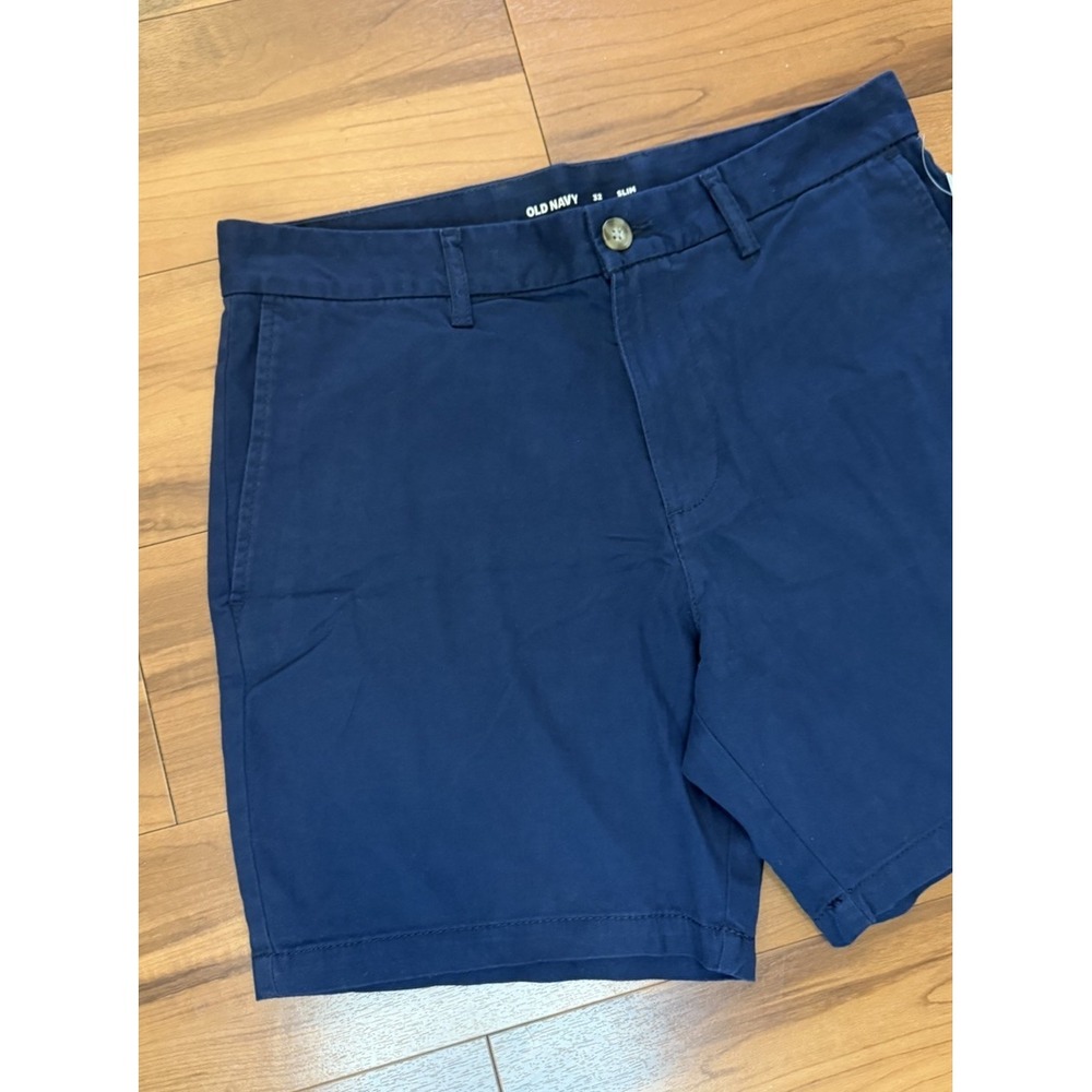 NWT Old Navy Dark Blue Chino Shorts Cotton Stretch 7" In Men's Size 32 Slim Fit - Picture 5 of 13